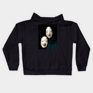 Japanese Noh Mask Antique Minimalism Zen Hannya Kids Hoodie